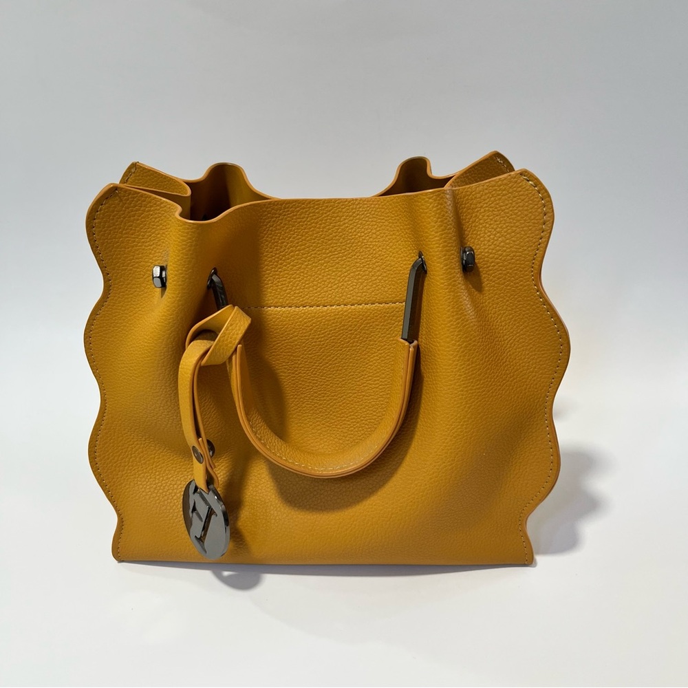 Mustard Scalloped Tote Bag